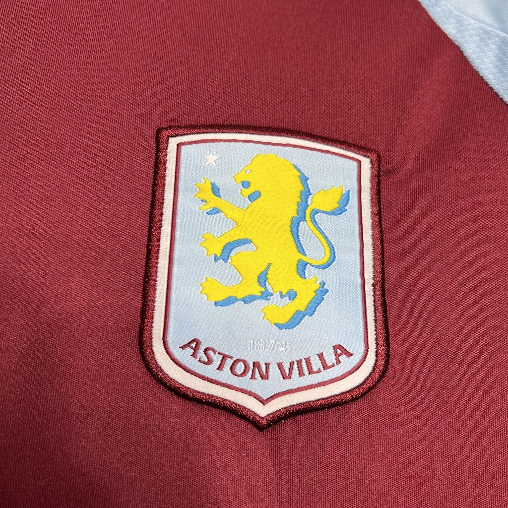 Camisa Aston Villa I 2024/25 Vermelha e Azul - Versão Torcedor