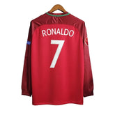 Camisa Portugal Home 2016 Ronaldo #7 Manga Longa - Retrô