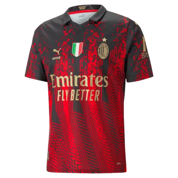 Camisa AC Milan Edição Especial 2023 Vermelho e Preto - Modelo Torcedor