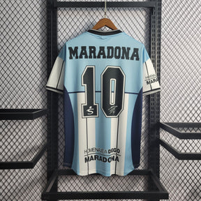 Camisa Argentina Comemorativa Maradona Retrô - Azul e Branca