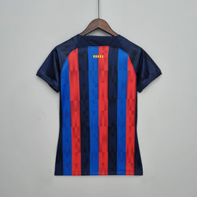 Camisa Feminina Barcelona l 2022/23 Grená - Modelo Baby Look