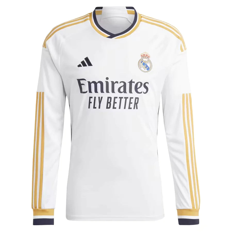 Camisa Manga Longa Real Madrid l 2023/24 Branca - Modelo Torcedor